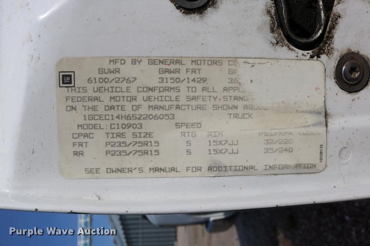 image for item DD0248 1995 Chevrolet Cheyenne 1500 pickup truck