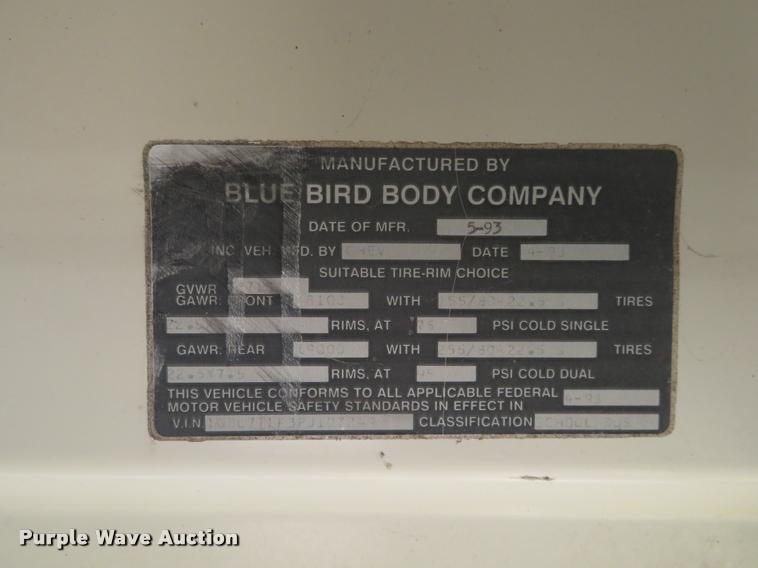 image for item DI9844 1993 Chevrolet C7500 school bus