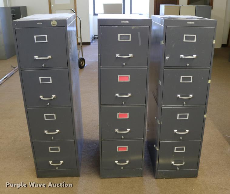 image for item DM9359 (3) Cole-Steel four drawer filing cabinets