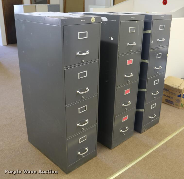 image for item DM9359 (3) Cole-Steel four drawer filing cabinets