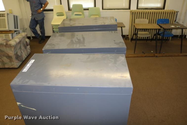 image for item DM9359 (3) Cole-Steel four drawer filing cabinets