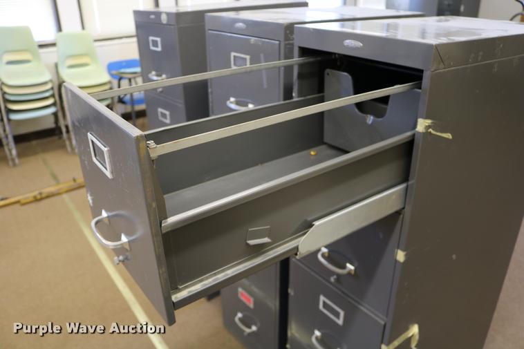 image for item DM9359 (3) Cole-Steel four drawer filing cabinets
