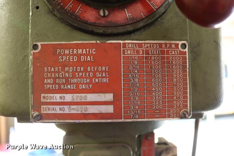image for item DM9375 Powermatic 1200 drill press