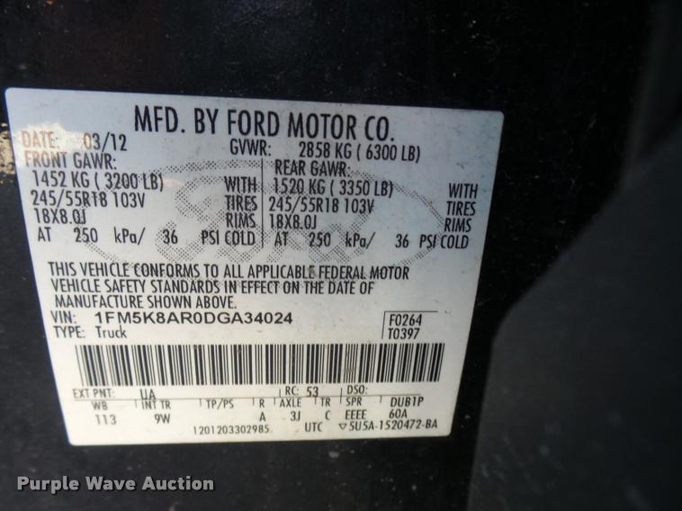 image for item K1886 2013 Ford Explorer Police Interceptor SUV