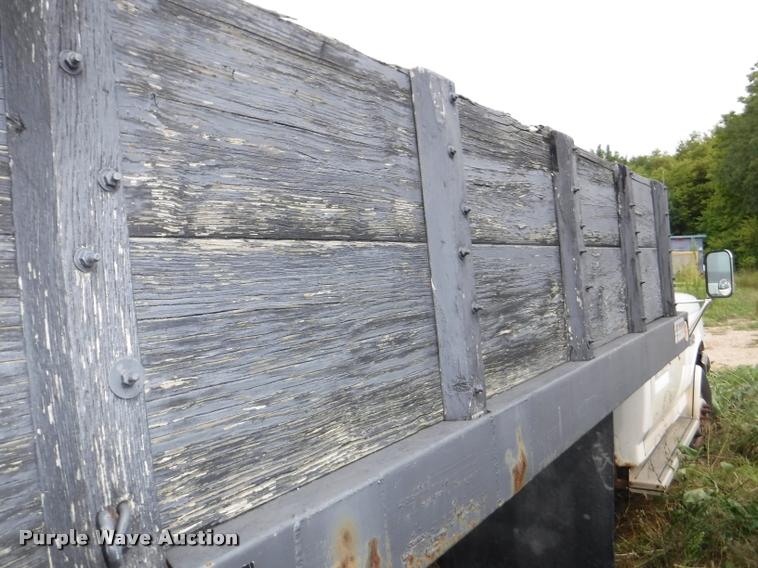 image for item K5883 1989 Ford F450 Super Duty XL flat dump bed truck