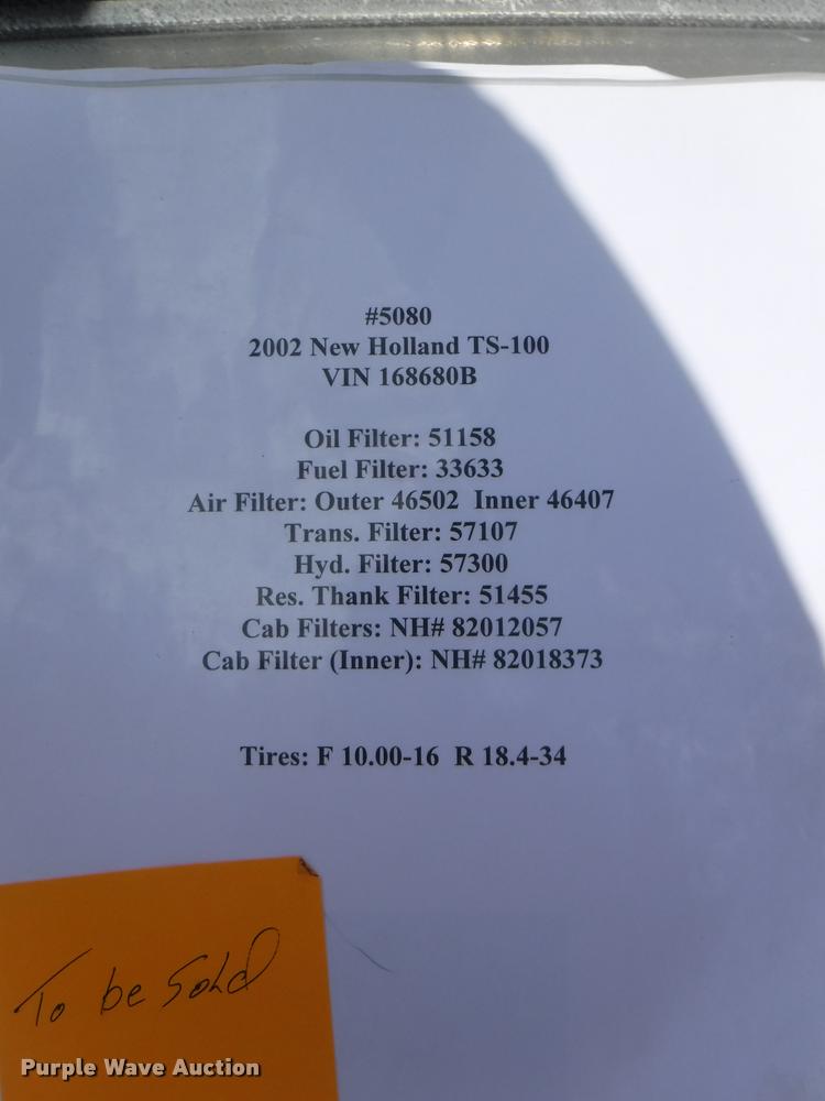 image for item K5899 2002 New Holland TS100 tractor