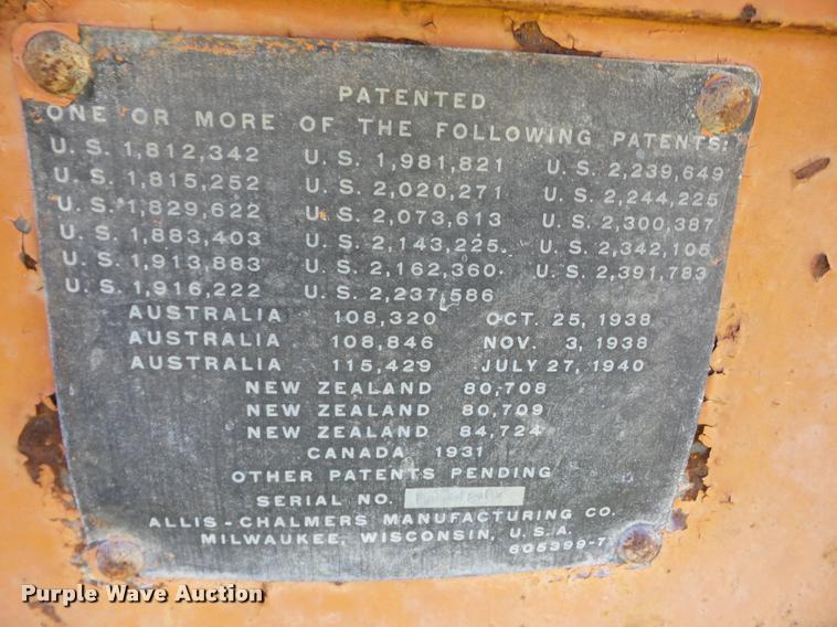 image for item K6411 Allis Chalmers D rigid frame motor grader