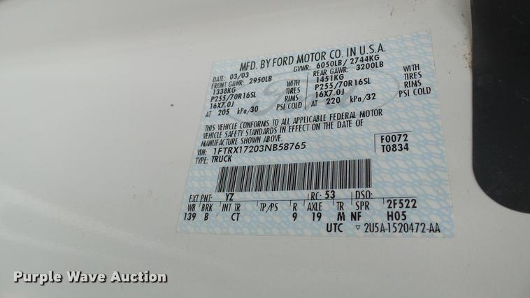 image for item DB3350 2003 Ford F150 SuperCab pickup truck