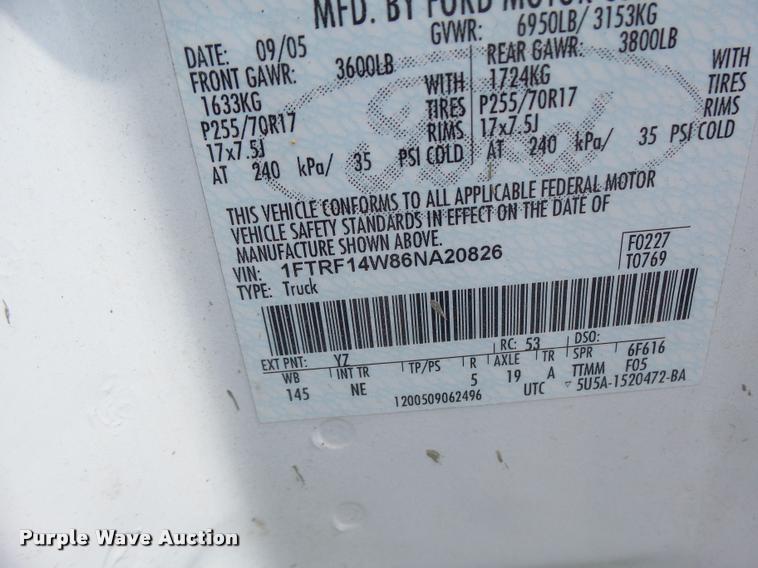 image for item DB5825 2006 Ford F150 pickup truck