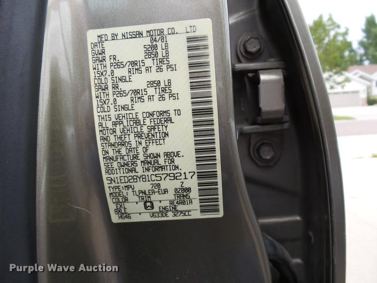 image for item DC6447 2001 Nissan Xterra SUV