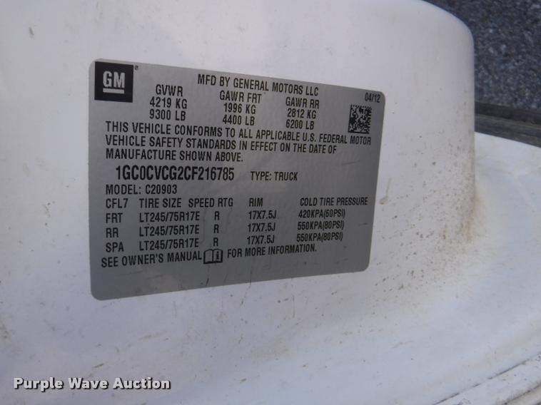 image for item DD0858 2012 Chevrolet Silverado 2500HD pickup truck