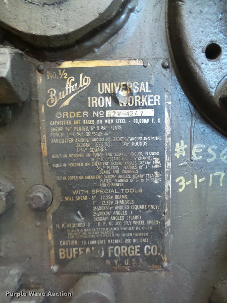 image for item DK9295 Buffalo Forge iron worker