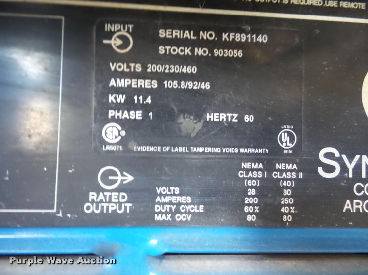 image for item DK9333 Miller Syncrowave 250 AC/DC arc welder