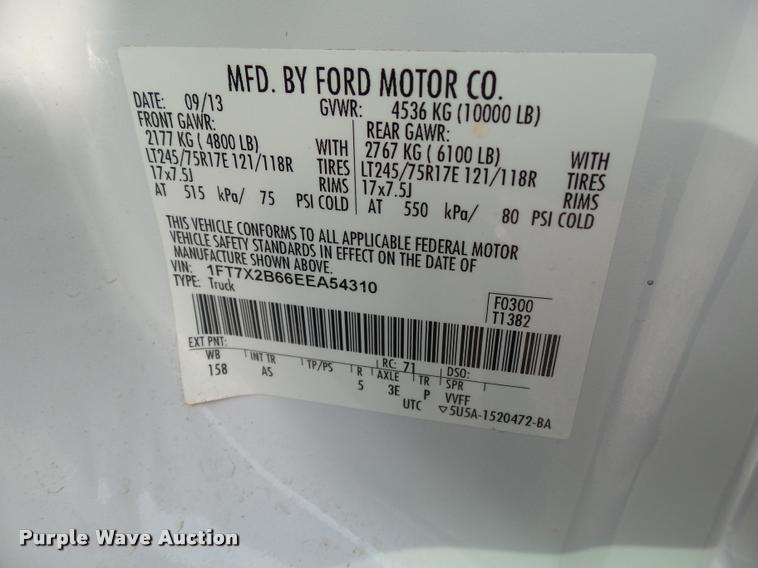 image for item DL9032 2014 Ford F250 Super Duty SuperCab flatbed pickup truck