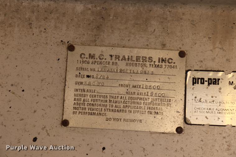 image for item DQ9463 1984 CMC end dump trailer