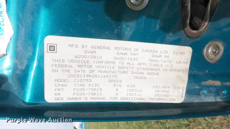 image for item DR9255 1995 Chevrolet 1500 Ext. Cab pickup truck