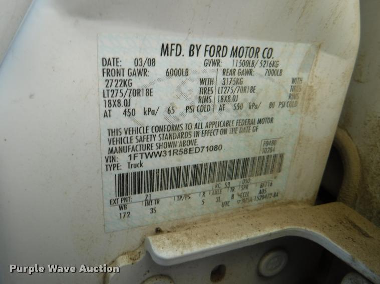 image for item K5896 2008 Ford F350 Super Duty Crew Cab pickup truck