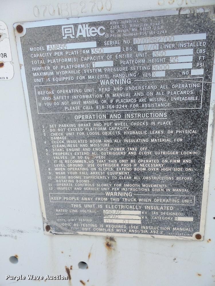 image for item DA6491 2001 Chevrolet C8500 bucket truck