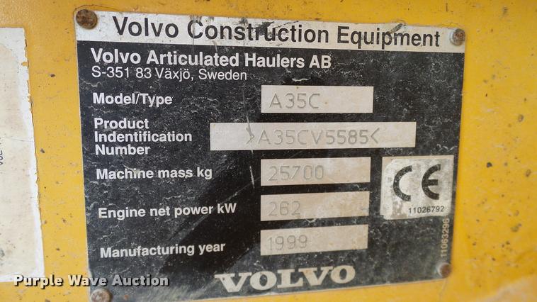 image for item DA6825 1999 Volvo A35C haul truck