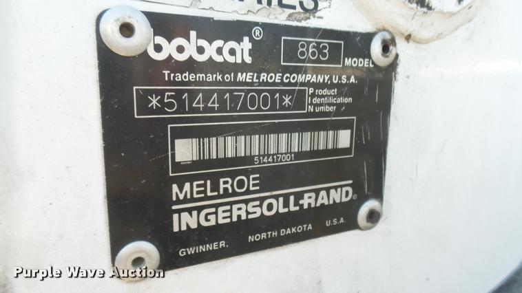 image for item DB3426 Bobcat 863 skid steer
