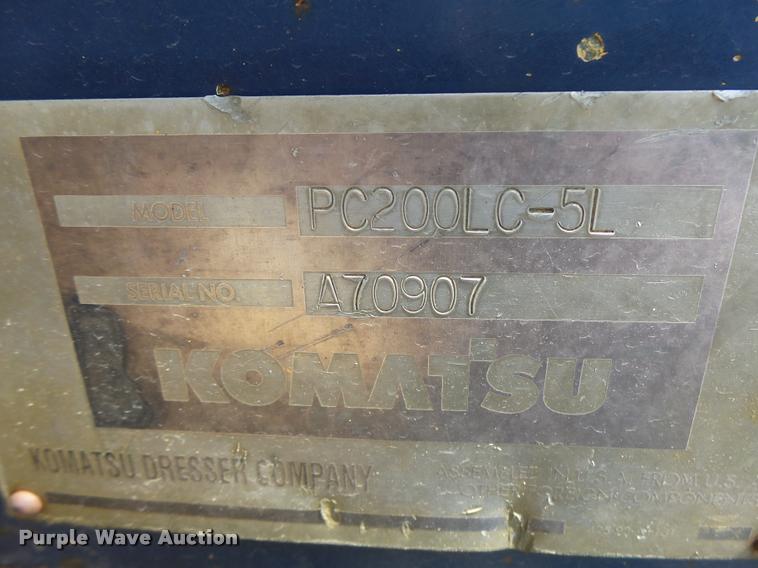 image for item DB5855 1993 Komatsu PC200LC-5 excavator