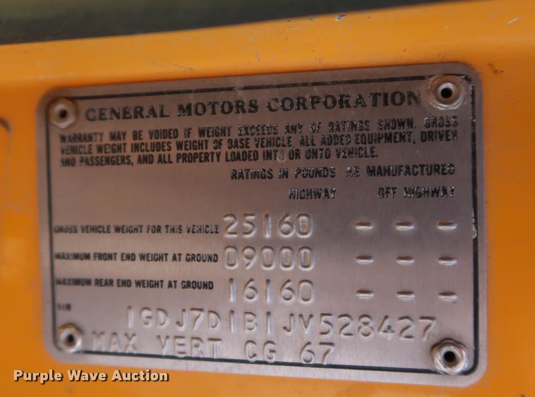 image for item DD1688 1988 GMC TopKick 7000 dump truck