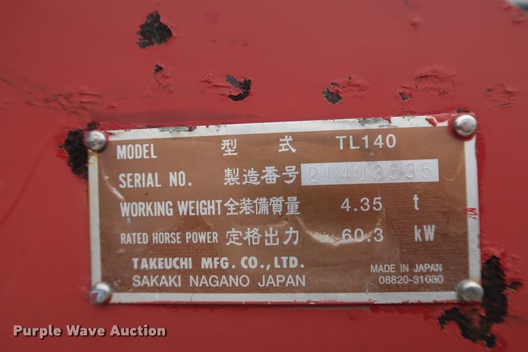 image for item DD2245 2005 Takeuchi TL140 skid steer
