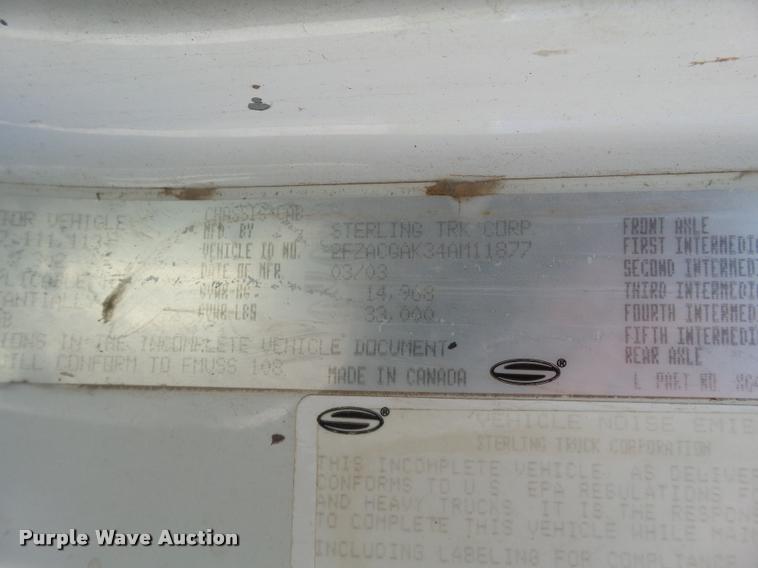 image for item DL9038 2004 Sterling Acterra service truck