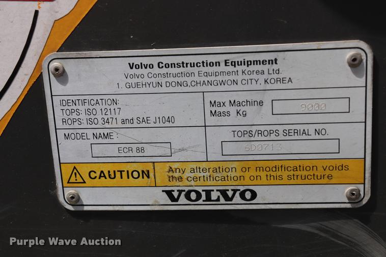 image for item DQ9437 2006 Volvo ECR88 compact excavator