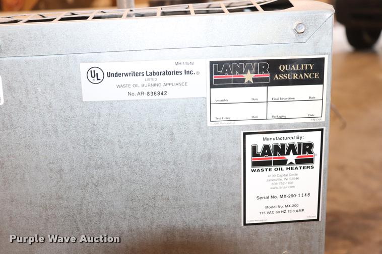 image for item DQ9472 (2) Lanair MX-200 waste oil heaters