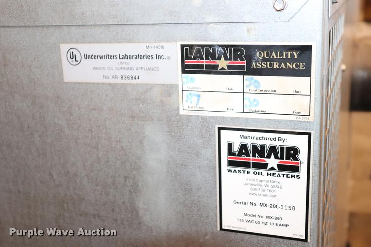 image for item DQ9472 (2) Lanair MX-200 waste oil heaters
