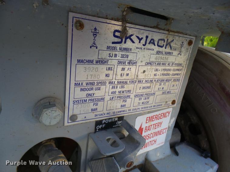 image for item K1782 Sky Jack SJIII 3220 scissor lift