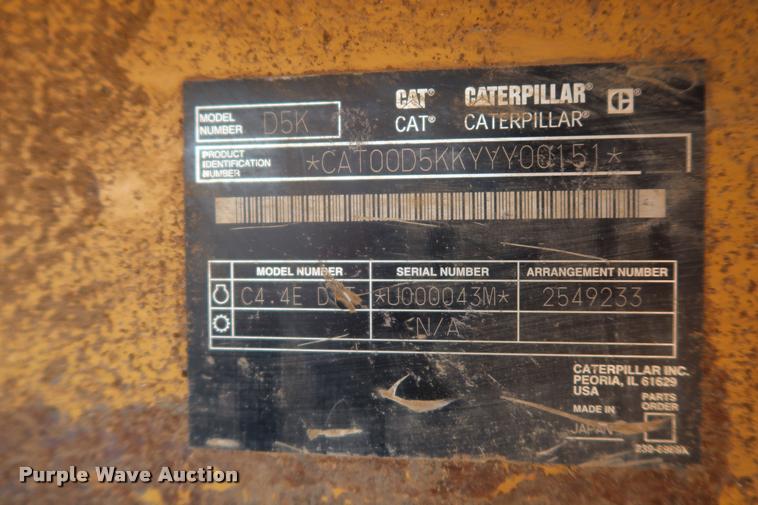 image for item K1822 2006 Caterpillar D5K LGP dozer