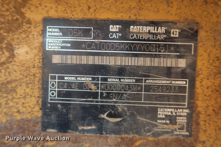 image for item K1822 2006 Caterpillar D5K LGP dozer