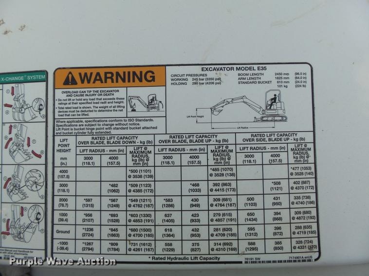image for item K7503 2011 Bobcat E35 mini excavator