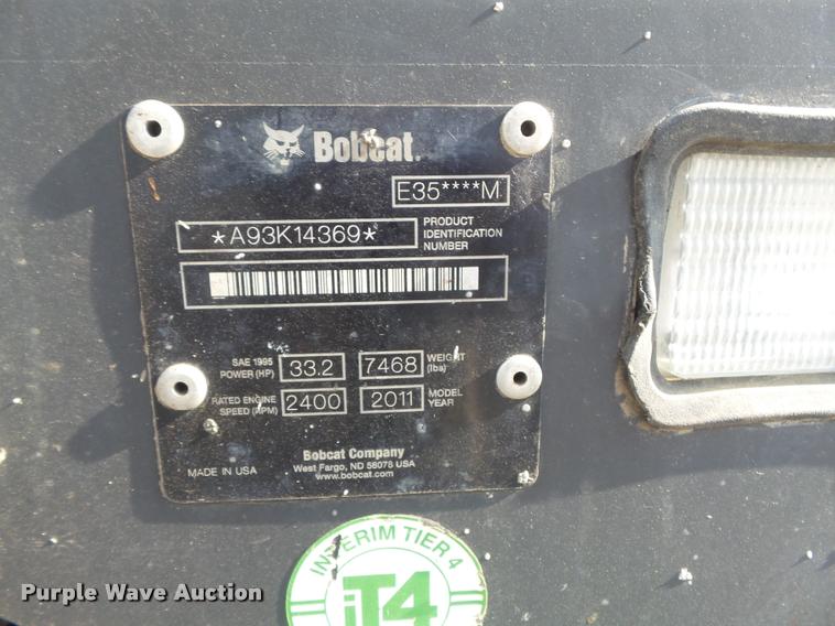 image for item K7503 2011 Bobcat E35 mini excavator