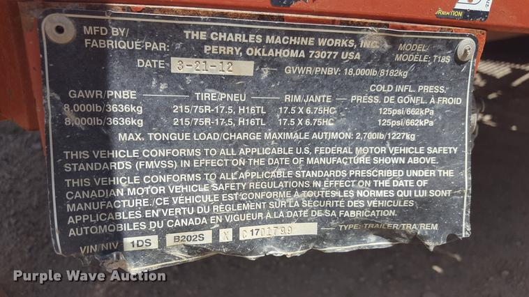 image for item L1510 2012 Ditch Witch FX30 vacuum trailer