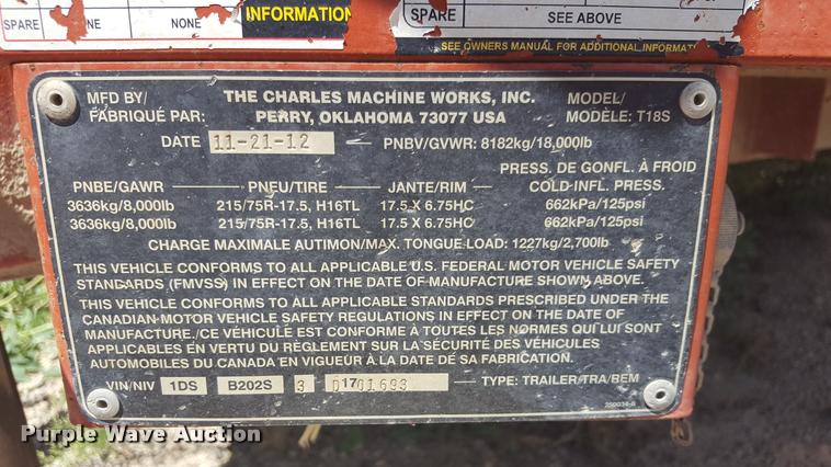 image for item L1512 2013 Ditch Witch FX30 vacuum trailer