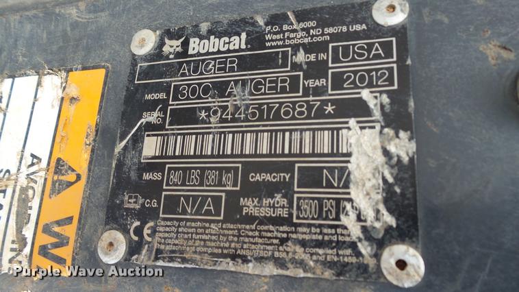 image for item DB8181 2012 Bobcat 30C auger
