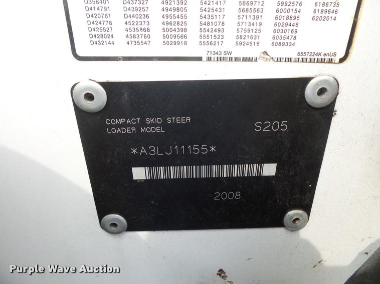 image for item DC2716 2008 Bobcat S205 skid steer