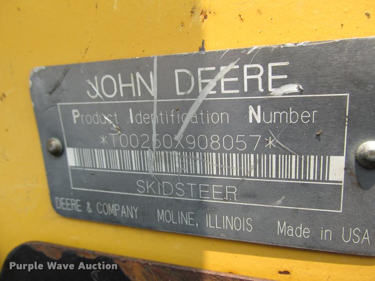 image for item K6116 2002 John Deere 250 skid steer
