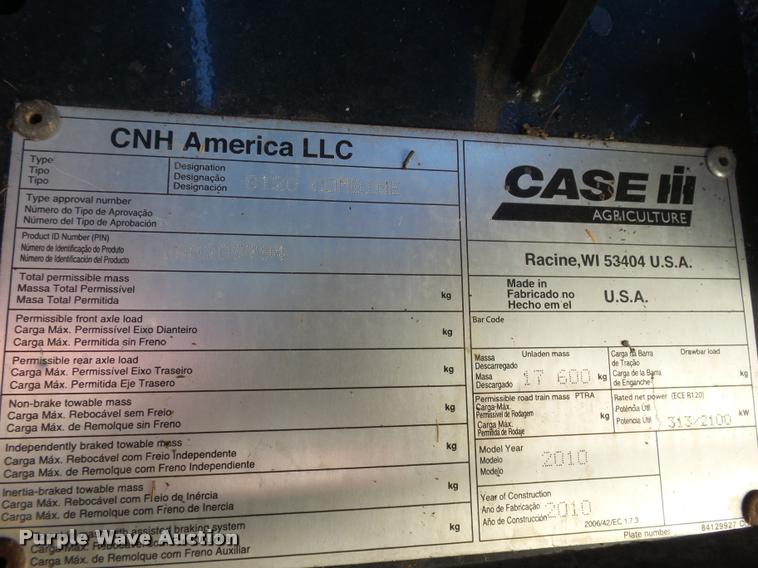 image for item DA1217 2010 Case IH 8120 AFS RWA combine