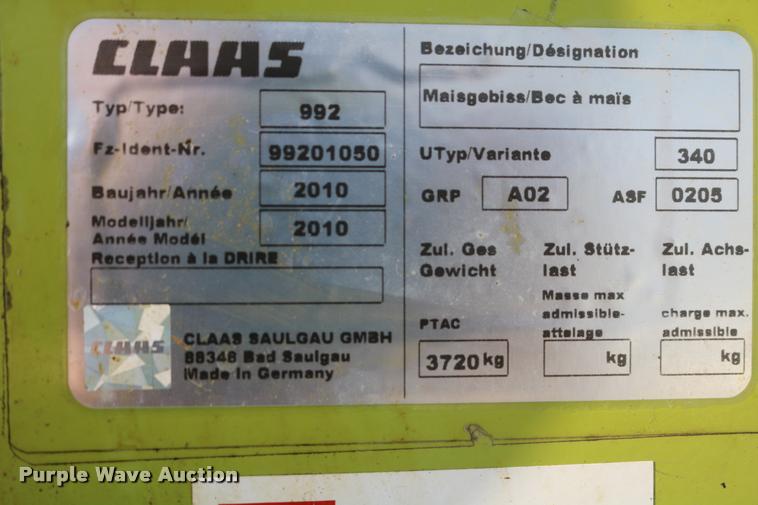 image for item DA6859 2010 Claas Orbis 900 rotary head