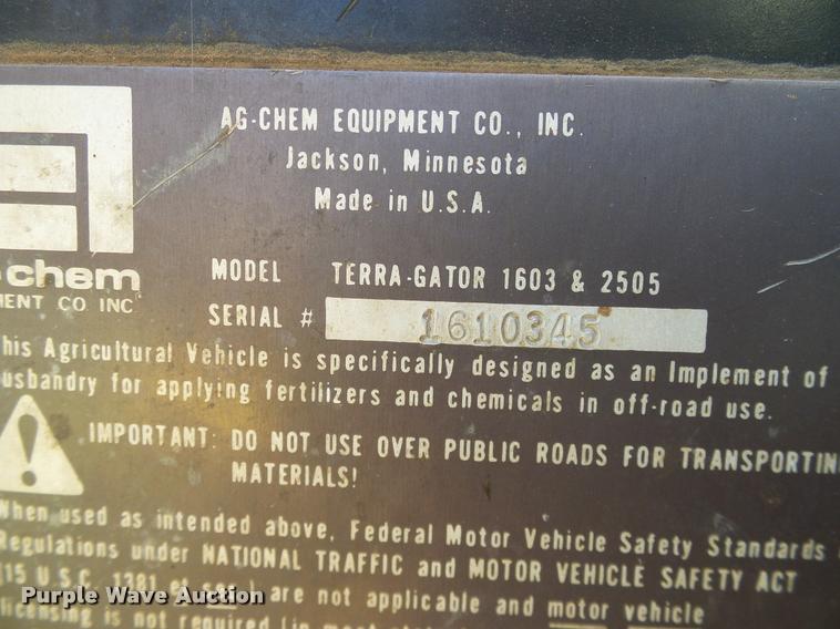 image for item DG9971 Ag-Chem TerraGator 1603 self-propelled sprayer