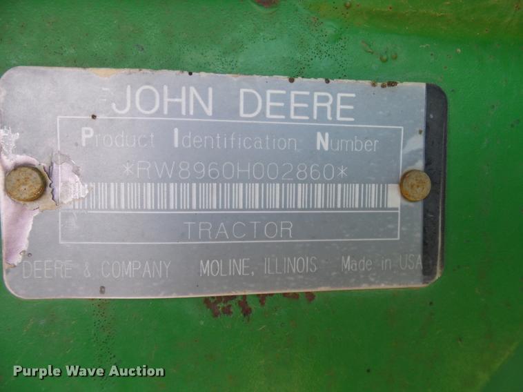 image for item DL9053 1991 John Deere 8960 4WD tractor