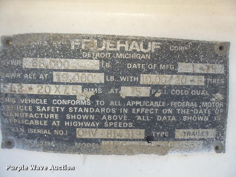 image for item DA1666 1979 Fruehauf HEB-F2-J-985 triple hopper pneumatic dry bulk tank trailer