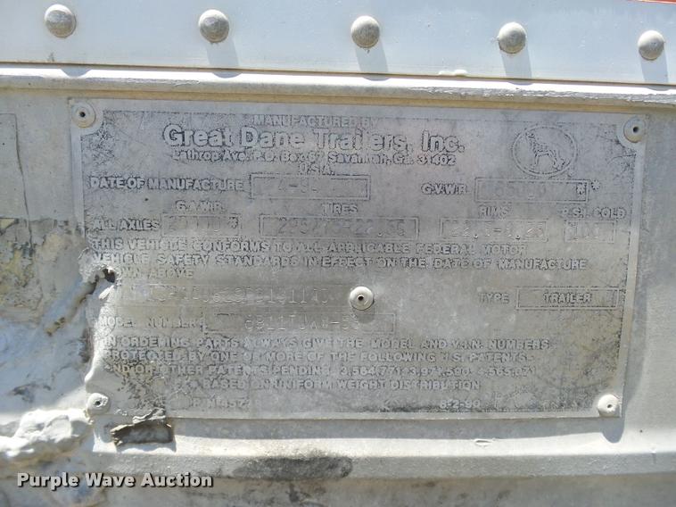 image for item DB4108 1994 Great Dane 6911TJWN-53 dry van trailer