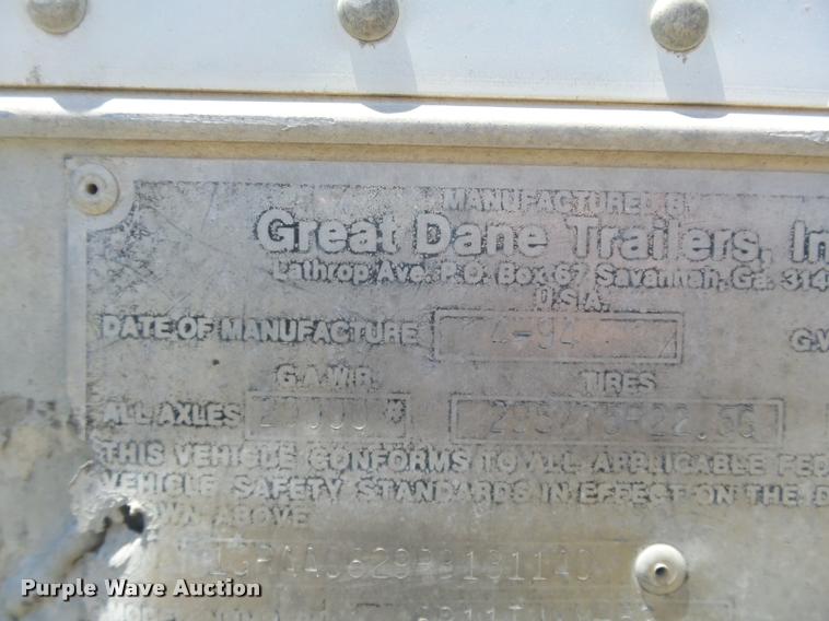 image for item DB4108 1994 Great Dane 6911TJWN-53 dry van trailer