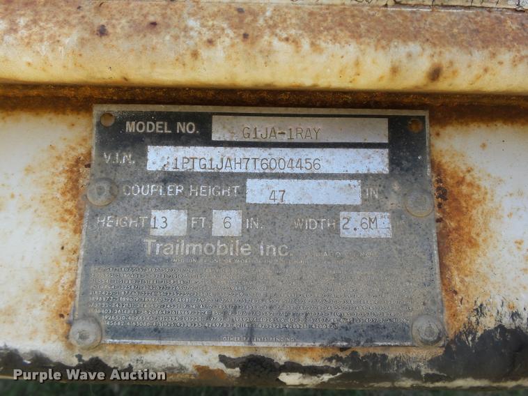 image for item DB4110 1996 Trailmobile G1JA-1RAY dry van trailer