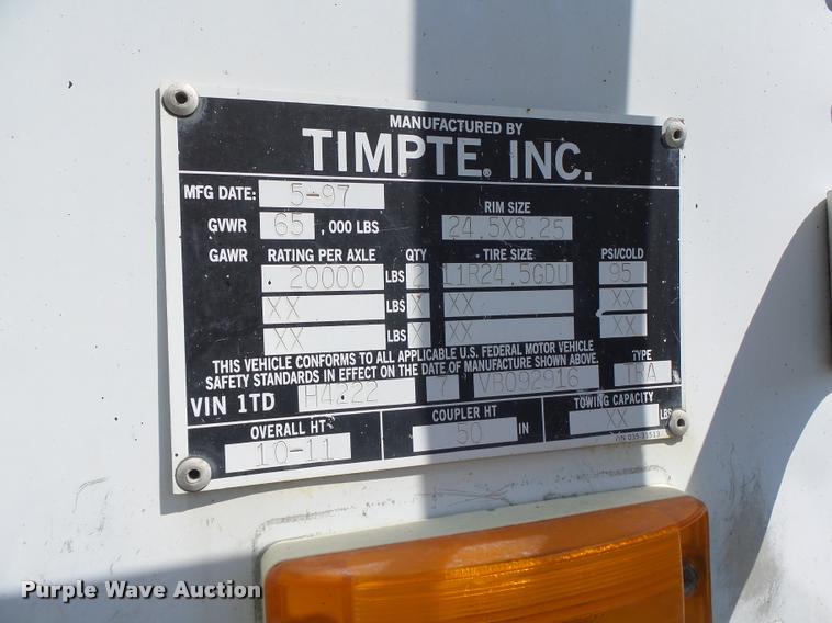 image for item DB5881 1997 Timpte Super Hopper double hopper bottom grain trailer